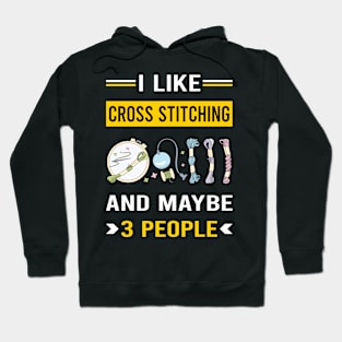 3 People Cross Stitching Hoodie